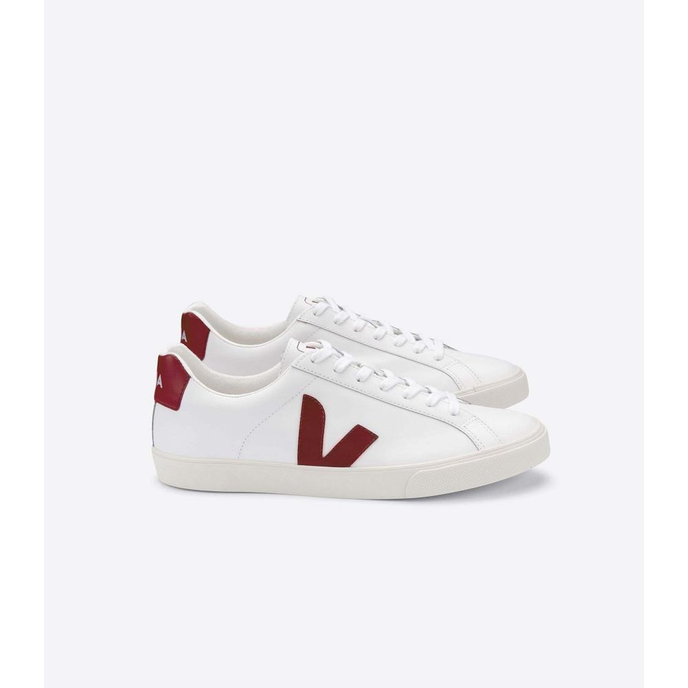 Αθλητικά Παπούτσια γυναικεια Veja ESPLAR LEATHER White/Red | GR 620JPQ